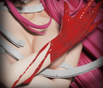 Figurine with red gloves and pink hair, featuring the FIGURAMA Collectibles logo.