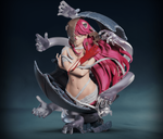 Detailed figurine with pink hair and a dark background, featuring the brand 'Figurama Collectors'.